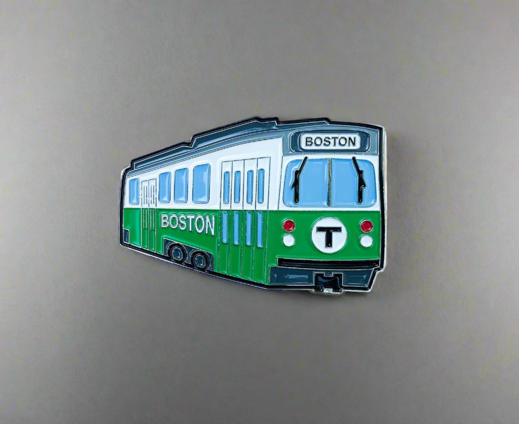 Boston MA MBTA Green Line Trolley Metal Refrigerator Magnet